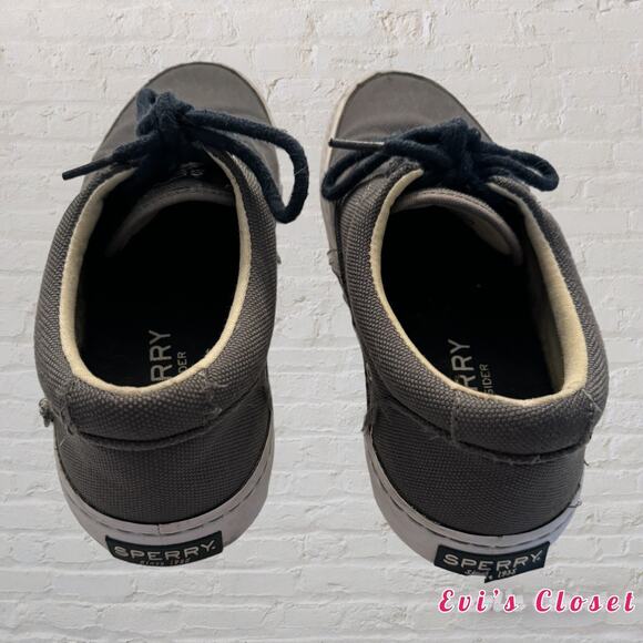 Sperry Top Sider Shoes Men's Canvas Sneaker Size 7 STS15289 Memory Foam Gray - Picture 5 of 7